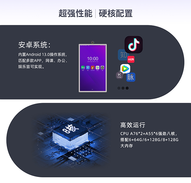 明升MS88科技闺蜜机性能强大，搭载8+128G八核处理器Android 13.0